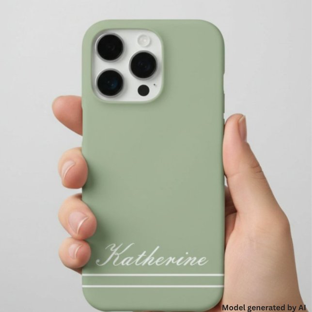 Skriptname Minimalistisches Grün Eukalyptus Case-Mate iPhone Hülle (Von Creator hochgeladen)