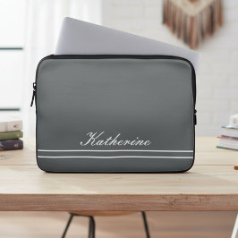Skriptname Minimalistisches Holzkohlegrau Laptopschutzhülle