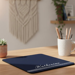Skriptname Minimalistisches Marineblau Mousepad