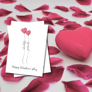 Skriptname mit Herzballon Valentinstag  Feiertagskarte
