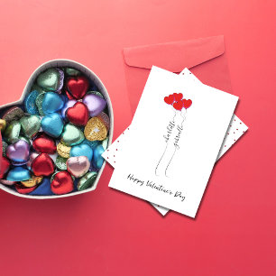 Skriptname mit Herzballon Valentinstag  Feiertagskarte