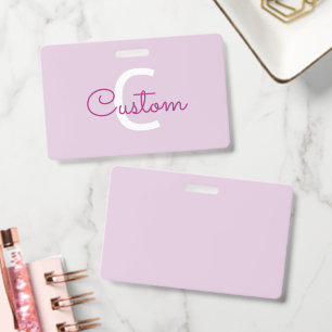 Skriptname & Monogramm Magenta & Helllila Ausweis