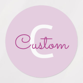 Skriptname & Monogramm | Magenta & Helllila Etiketten