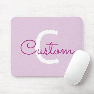 Skriptname & Monogramm Magenta & Helllila Mousepad