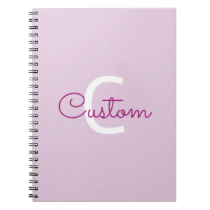Skriptname & Monogramm Magenta & Helllila Notizblock