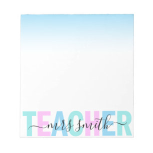 Skriptname Pink Lila Aqua Ombre Farben Notizblock