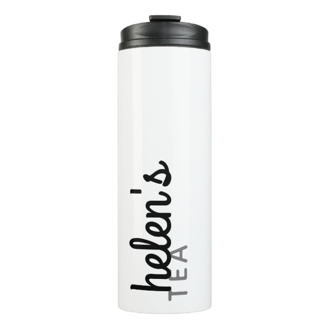 Skriptname Tee Tumbler Custom Geschenk in Schwarz Thermosbecher (Vorderseite)