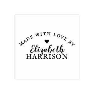 Skriptname & Typografie Maßen mit Liebe Herz Gummistempel