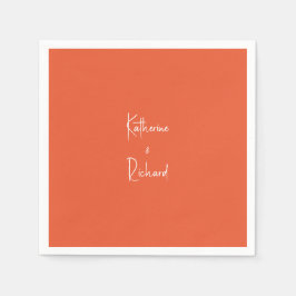 Skriptnamen Orange Wedding Cocktail Napkins Serviette