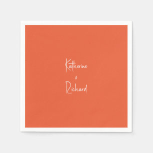 Skriptnamen Orange Wedding Cocktail Napkins Serviette