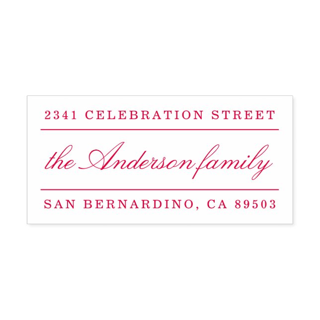 SkriptRücksendeadresse für klassische Familienname Permastempel (Design)