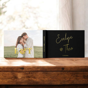 Skriptsignatur Elegante Schwarze Hochzeit Gästebuch