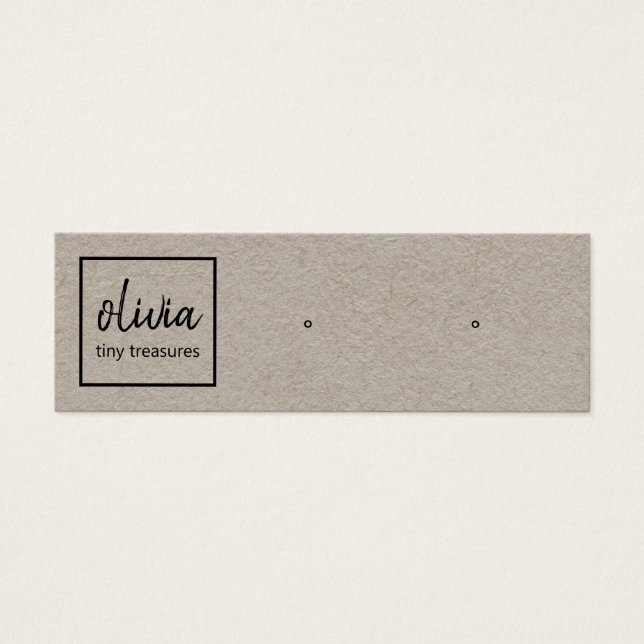 Skriptsteckerkarte Earring Kraft Display Card (Vorderseite)