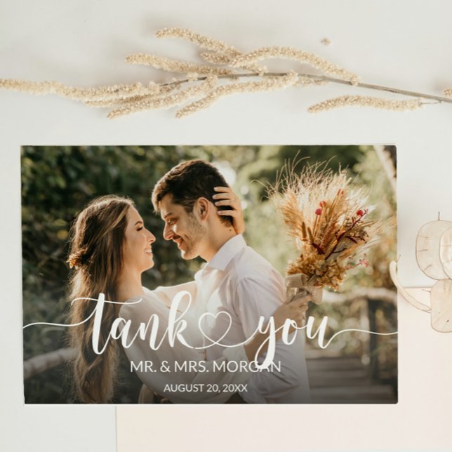 Skriptüberlagerung von Herz und Foto Dankeskarte (Von Creator hochgeladen)