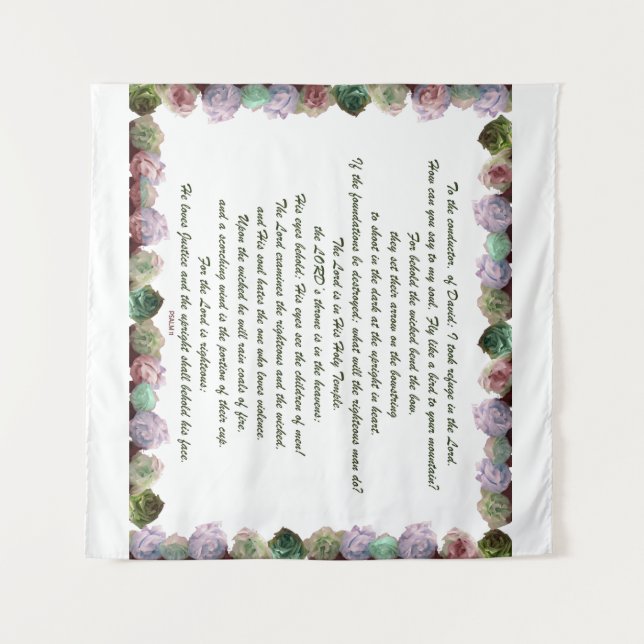 Skripture, Psalm 11, Colorful Roses Wandteppich (Vorderseite (Horizontal))