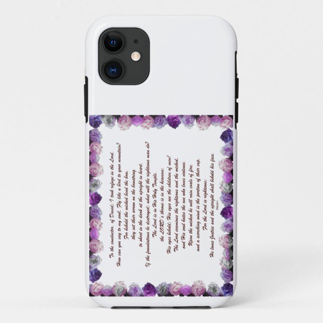 Skripture, Psalm 11, Purple Roses Case-Mate iPhone Hülle (Rückseite)
