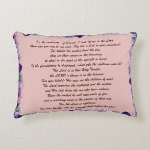 Skripture, Psalm 11, Purple Roses Dekokissen