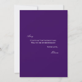 Skriptweiße und Lila Bridesmaid-Angebotskarte Save The Date