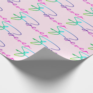 Skriptwrapping Paper zum Hochzeitrennen für immer Geschenkpapier