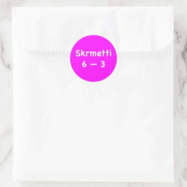 Skrmetti 6--3 runder aufkleber (Tasche)