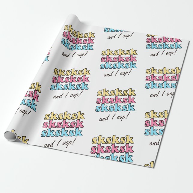 sksksk und I Oop VSCO Girl Geschenk Geschenkpapier (Ungerollt)