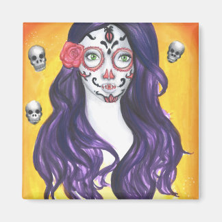 Skull - 2 Zoll Square Magnet