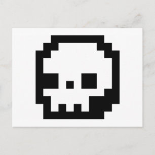 Skull 8-Bit Pixel Art Postcard Postkarte