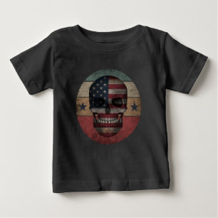 SKULL-AMERIKANISCHE FLAGPATRIOTISCHE GESCHENKE BABY T-SHIRT