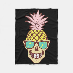Skull Ananas Fruit Sungles Hawaiian Aloha Beach Fleecedecke