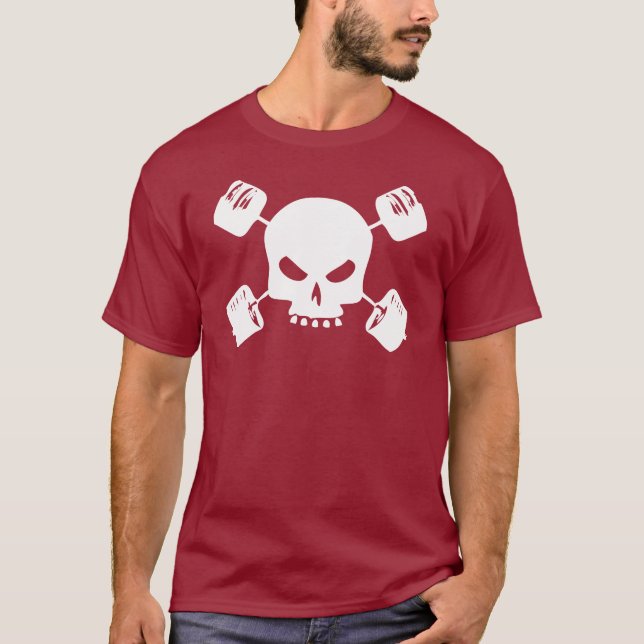 Skull and Barbell Cross Shirt für Lifter (Vorderseite)