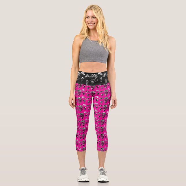 Skull and Crossbones  Capri Leggings (Vorderseite)