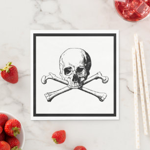 Skull and Crossbones Pirate Luncheon Paper Napkin Serviette