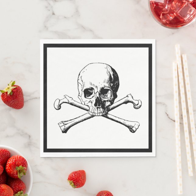 Skull and Crossbones Pirate Luncheon Paper Napkin Serviette (Beispiel)