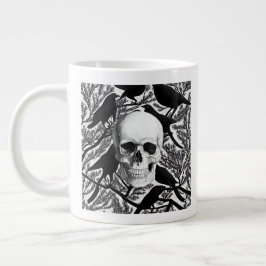 Skull and Crows Halloween Jumbo-Tasse