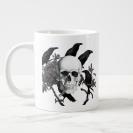 Skull and Crows Halloween Jumbo-Tasse