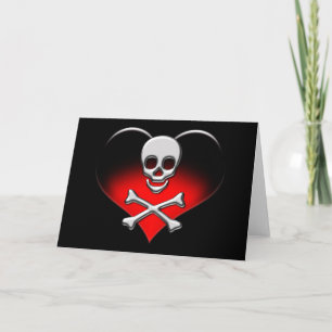 Skull-and-Heart-Valentinenkarte Feiertagskarte