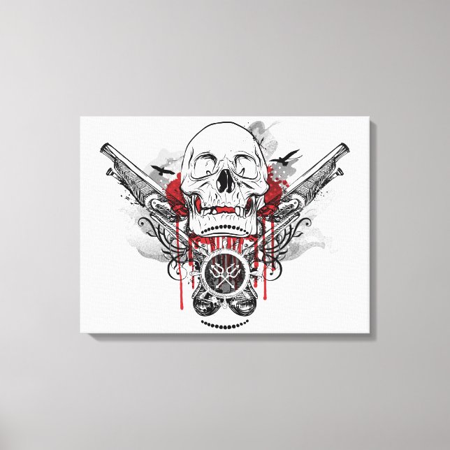 Skull and Pirate Pistols Vector Graphic Leinwanddruck (Vorderseite)