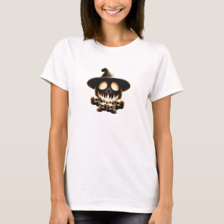 Skull and Pumpkin Halloween Design - Spooky und Fe T-Shirt