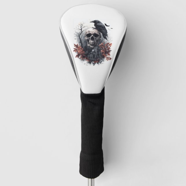 Skull and Raven Prophecy Golf Headcover (Vorderseite)