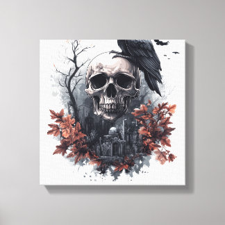 Skull and Raven Prophecy Leinwanddruck