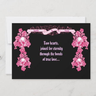 Skull and Rose Banner Gotische Hochzeitseinladunge Einladung