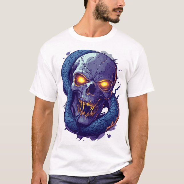 Skull and Serpent Duel T-Shirt (Vorderseite)
