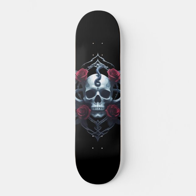 Skull and Snake Gothic Skateboard (Vorderseite)