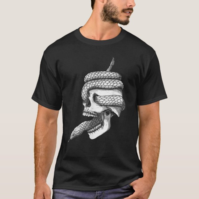 Skull and Snake Ideas for Goth Emo Men Women T-Shirt (Vorderseite)