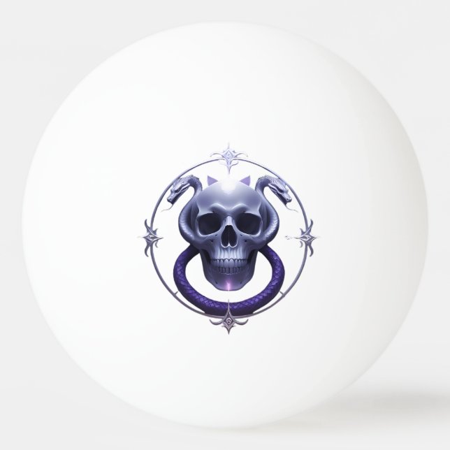 Skull and Snake Ping Pong Ball Tischtennisball (Vorderseite)