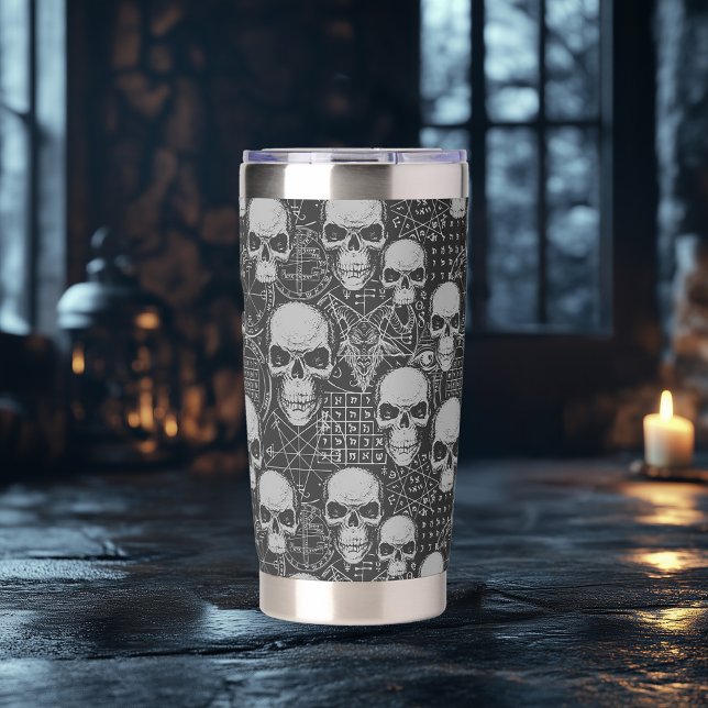 Skull and Symbol Gothic Design Thermobecher (Von Creator hochgeladen)