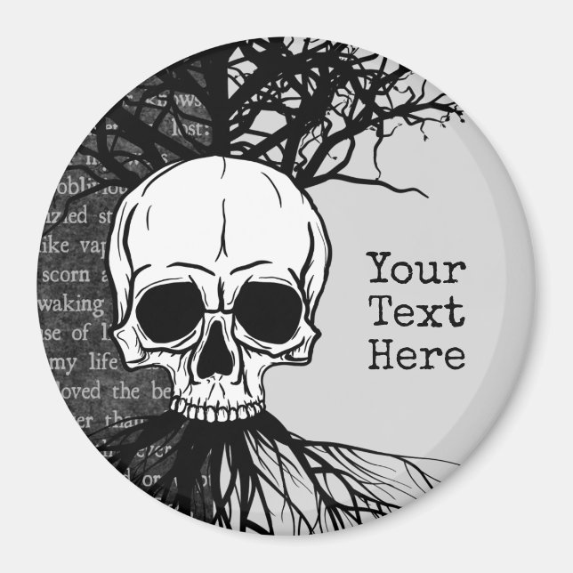 Skull and Tree Classic Round Sticker Magnet (Vorne)