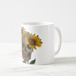 skull anf sunflowers Mug  Kaffeetasse