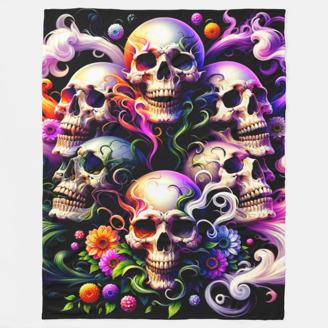 Skull Art Fleecedecke (Vorderseite)