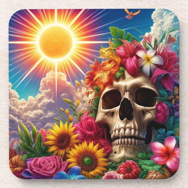 Skull Art Getränkeuntersetzer (Vorderseite)